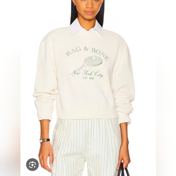 rag & bone Sweaters - Rag & Bone Rb Raquet Sweatshirt in Ivory Size XS Nwt